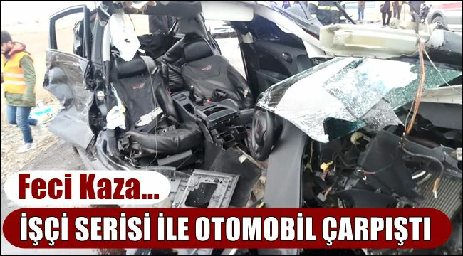 AKSARAY'DA İŞÇİ SERVİSİ İLE OTOMOBİL ÇARPIŞTI 16 YARALI