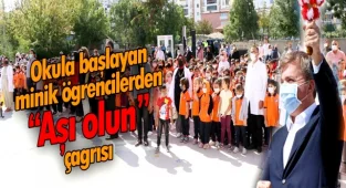 AKSARAY'DA OKULA BAŞLAYAN ÖĞRENCİLERDEN BÜYÜKLERİNE "AŞI OLUN" ÇAĞRISI