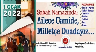 SULTANHANI İLÇESİNDE "SABAH NAMAZINDA AİLECE CAMİDE MİLLETÇE DUADAYIZ" PROGRAMI