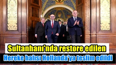 Sultanhanı'nda restore edilen Hereke halısı Hollanda'ya teslim edildi