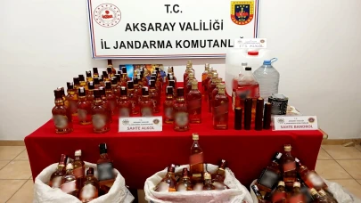 Aksaray'da Jandarma Kaçak Alkol İmal ve Satışı yapan 1 Kişiyi yakaladı